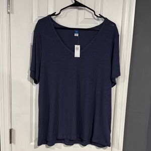 NWT Old Navy Luxe Purple Ribbed V-Neck Top